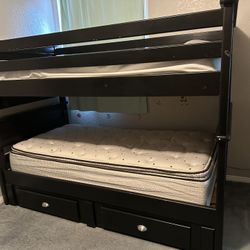 Bunk Bed With Mattresses - Black