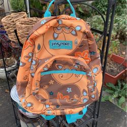Small Orange/Brown JanSport Backpack