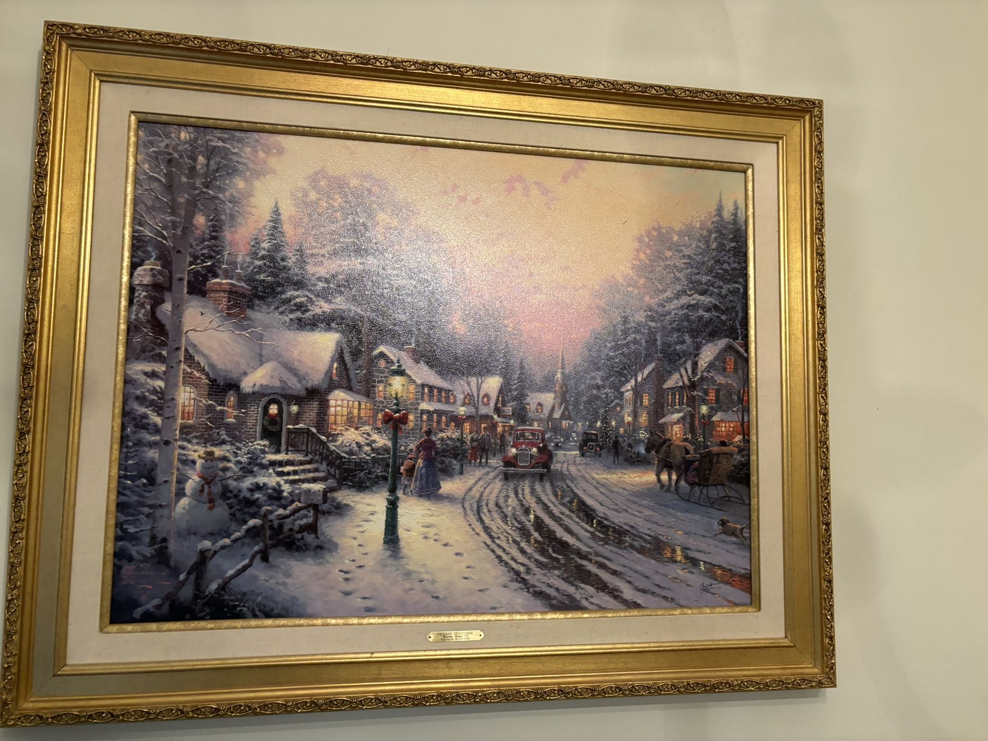 Thomas Kinkade Oil On Canvas Christmas Village