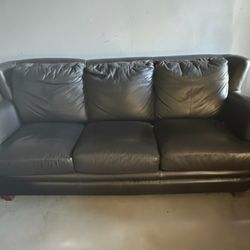 Leather Sofa Set - Dark Brown 