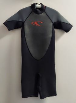 O’Neill Hammer 2mm Neoprene Shorty Wetsuit Youth Size 14, Black/Orange