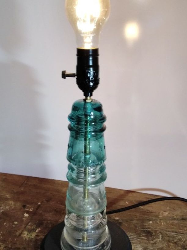 Antique Glass Insulator Lamp