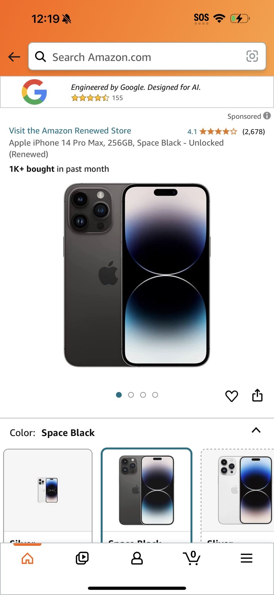 iPhone 14 Pro Max Space Black 266 Gb Fully Unlocked