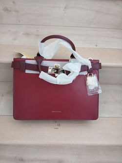 NS MICHAEL KORS Tatiana Medium Leather Satchel maroon/0XBLD 