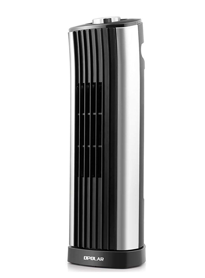 OPOLAR Mini Oscillating Tower Fan, Quiet Personal Desktop Cooling Fan, 14 Inch