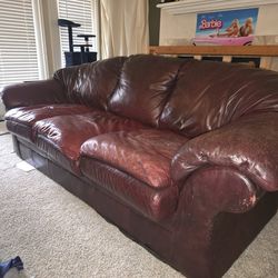 Full Leather Couch And Loveseat
