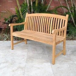 BRAND NEW Outdoor Furniture 100% FSC Teak 2-Person Patio Bench | Ideal Furniture For Outdoor