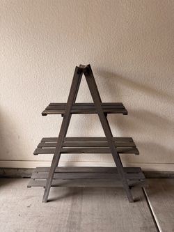 RUSTIC THREE-TIER WOODEN DISPLAY