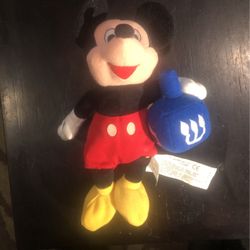 Disney Store Exclusive Dreidel Mickey Mouse Bean Bag Plush Animal Hannukah Toy