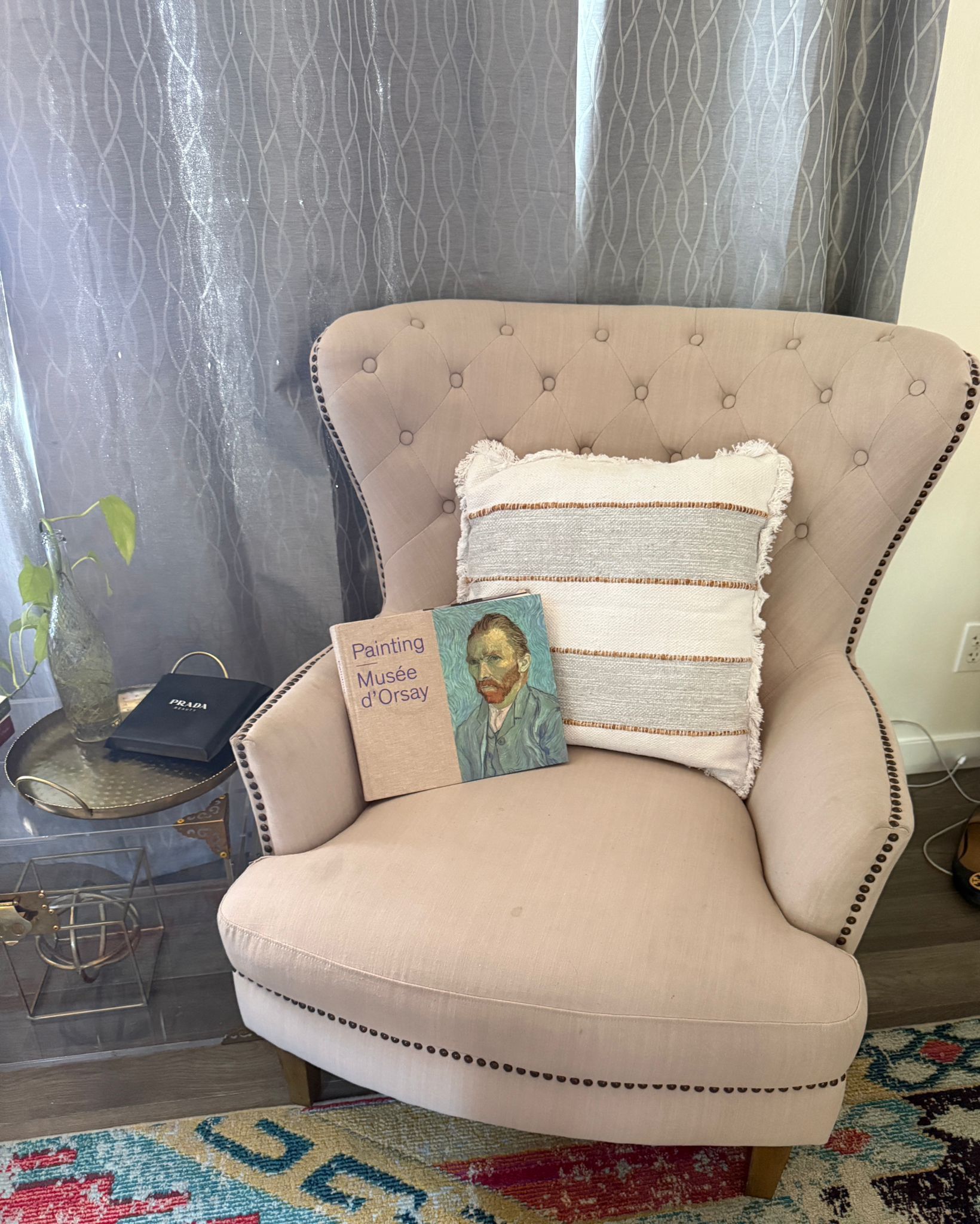 Set of 2 Elegant Accent Chairs – Tufted Beige Linen