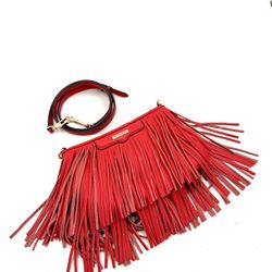 Rebecca Minkoff Red Fringed Hand Bag / Purse 