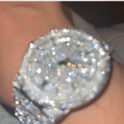 Iced Out Silver Watch – Diamond Style Bling Luxury Wristwatch