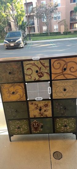 Unique 12-drawer accent cabinet 97cm wide