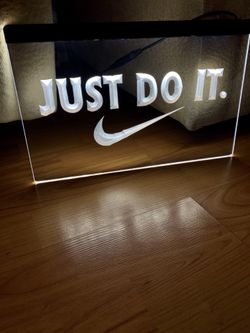 JUST DO IT LED NEON WHITE LIGHT SIGN 8x12