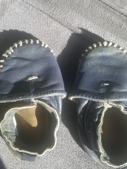 Free Navy Leather Robbez Baby Shoes