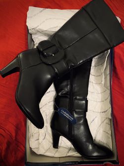 Brand New & Never Used with Box “Croft & Borrow” Women’s (Black Boots) with Buckle ( $25) “Size 7” with “Comfort Soles” for Comfort
