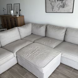 Grey Sectional With Ottoman
