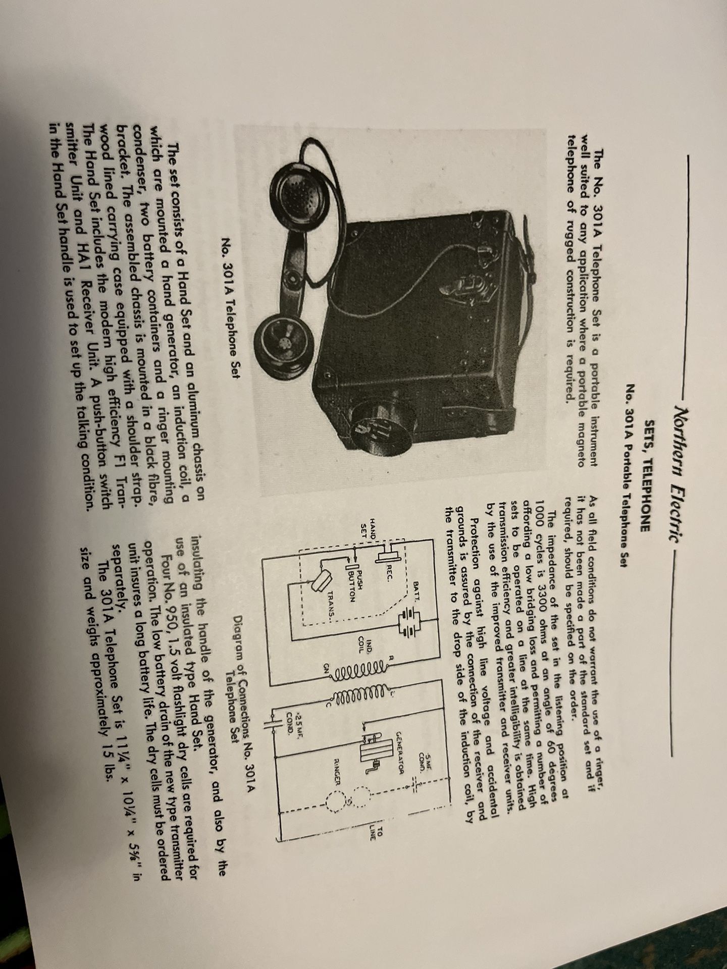 Made In USA Western Electric 301A Telephone Box Set (military)
