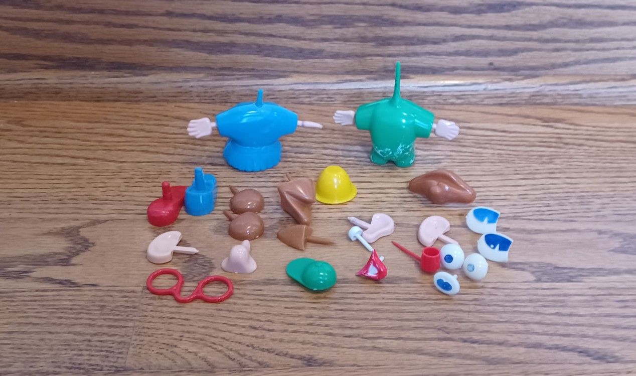 Mr. & Mrs.Potato head parts vintage 1950's/1960's, 24 pieces