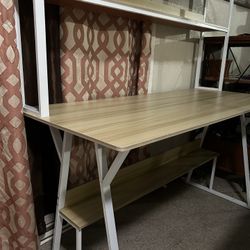 Sewing Crafting Wide Table with Shelves