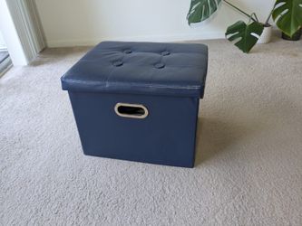 Storage Ottoman – Navy Blue