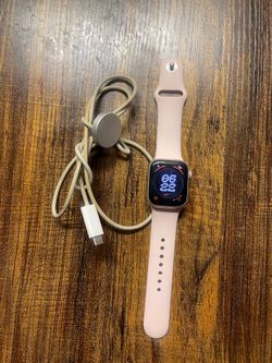 Pink apple iPhone watch