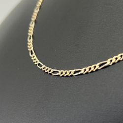 14kt Gold Solid Tri Color Figaro Necklace 22” 2.5mm 5.90grams 163125 4 