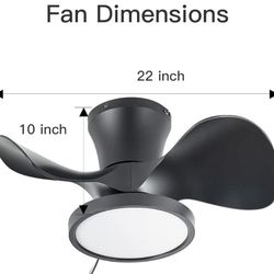 New 22" Fan With Led Light 