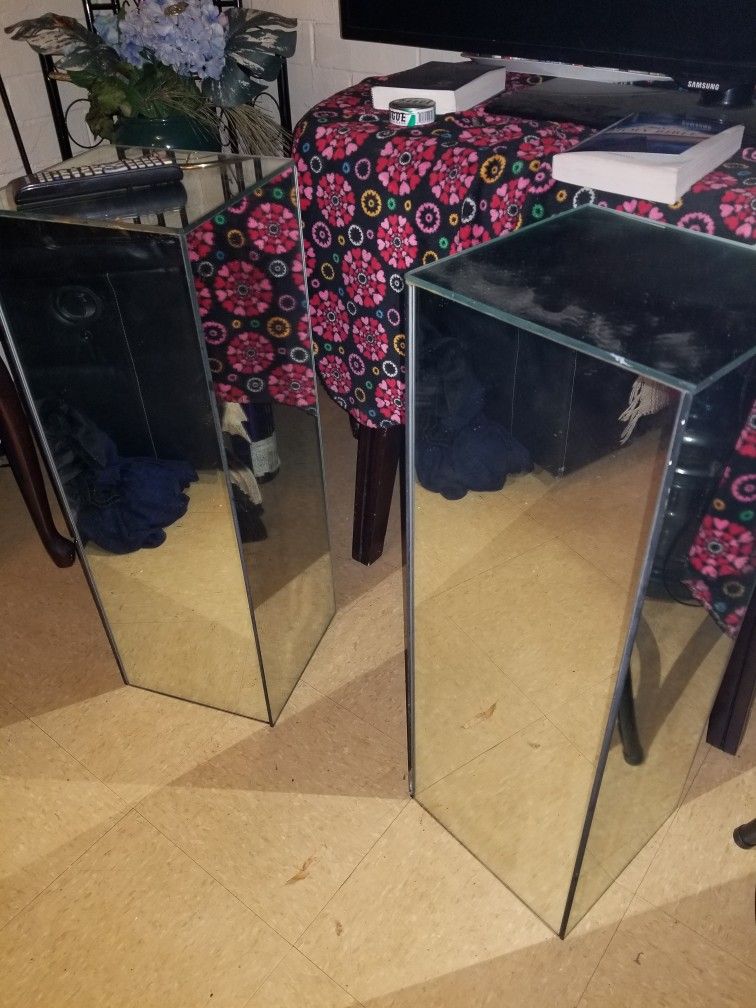 Vintage Modern style Glass Pedestals 