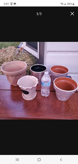 Mixed Lot of 5 Flower Pots