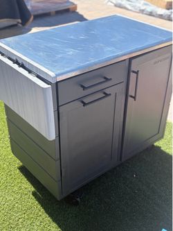 SunCast Outdoor Kitchen Prep Cart / Storage Cabinet