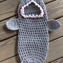 Crocheted Shark Baby Cocoon 