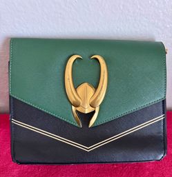 Loungefly Loki Shoulder Bag Green Black Gold Small Disney Marvel