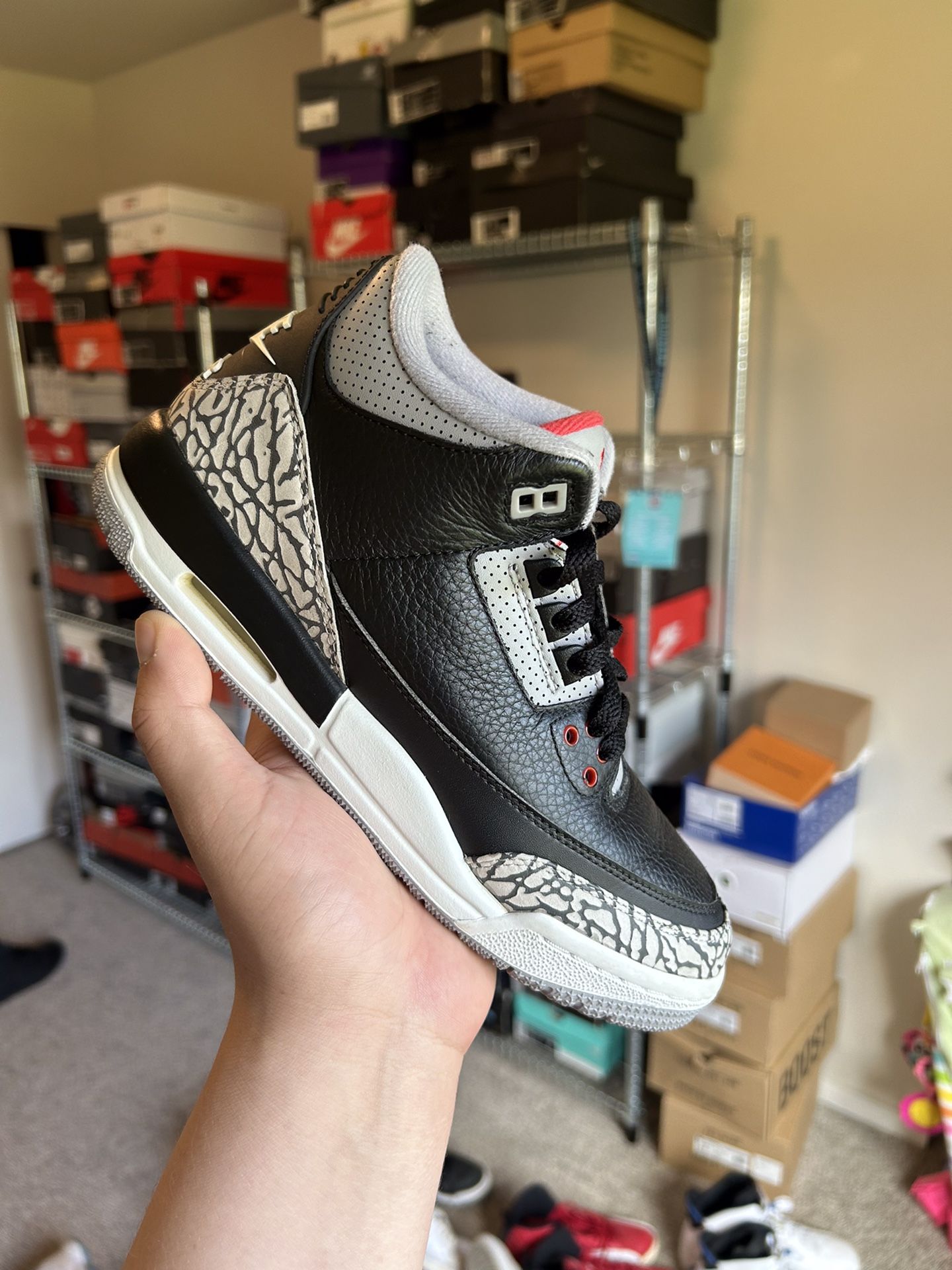 Jordan 3 Black Cement Size 5y/6.5W