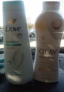 Dove Sensitive Body Wash & Olay Ultra Moisture Body Wash Bundle