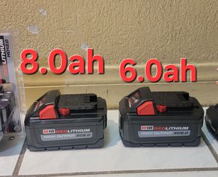 Milwaukee Battery 6.0ah $80 - battery 8.0ah $110 high output m18