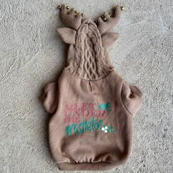 Holiday Tails Meet Me Under The Mistletoe Reindeer Dog Hoodie 