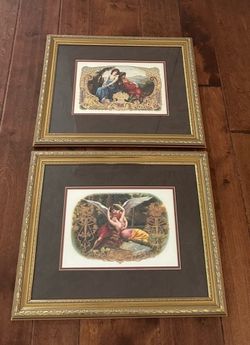 Vintage ornate gold framed classical/romantic imagery