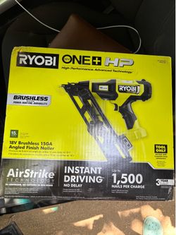 RYOBI ONE+ HP 18V Brushless Cordless 15-Gauge 34° Angled Finish Nailer (Tool Only)