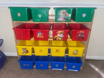 PAW Patrol Kids Toy Storage Organizer with Bins
