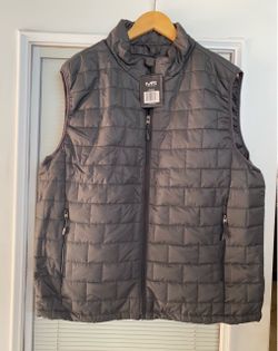 Mack Russo Men’s Puff Vest XL Charcoal Gray Quilted Full Zip NWT