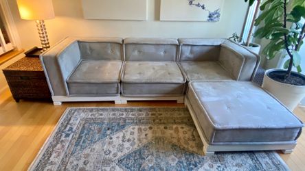 Pottery Barn Modular Sectional Sofa and Ottoman Gray