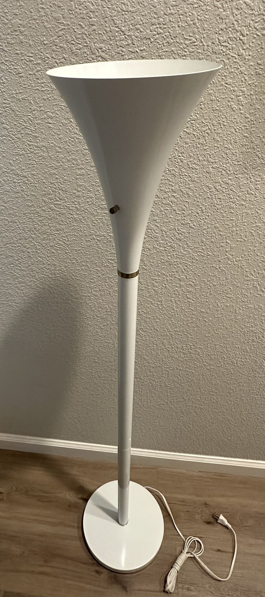 Torchiere Floor Lamp Art Deco White 48.75” Includes bulb