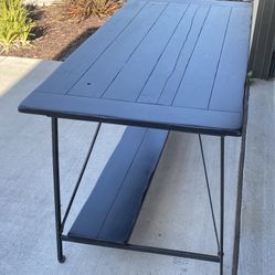Heavy Duty Black Wood Office Table With  Drawer! 