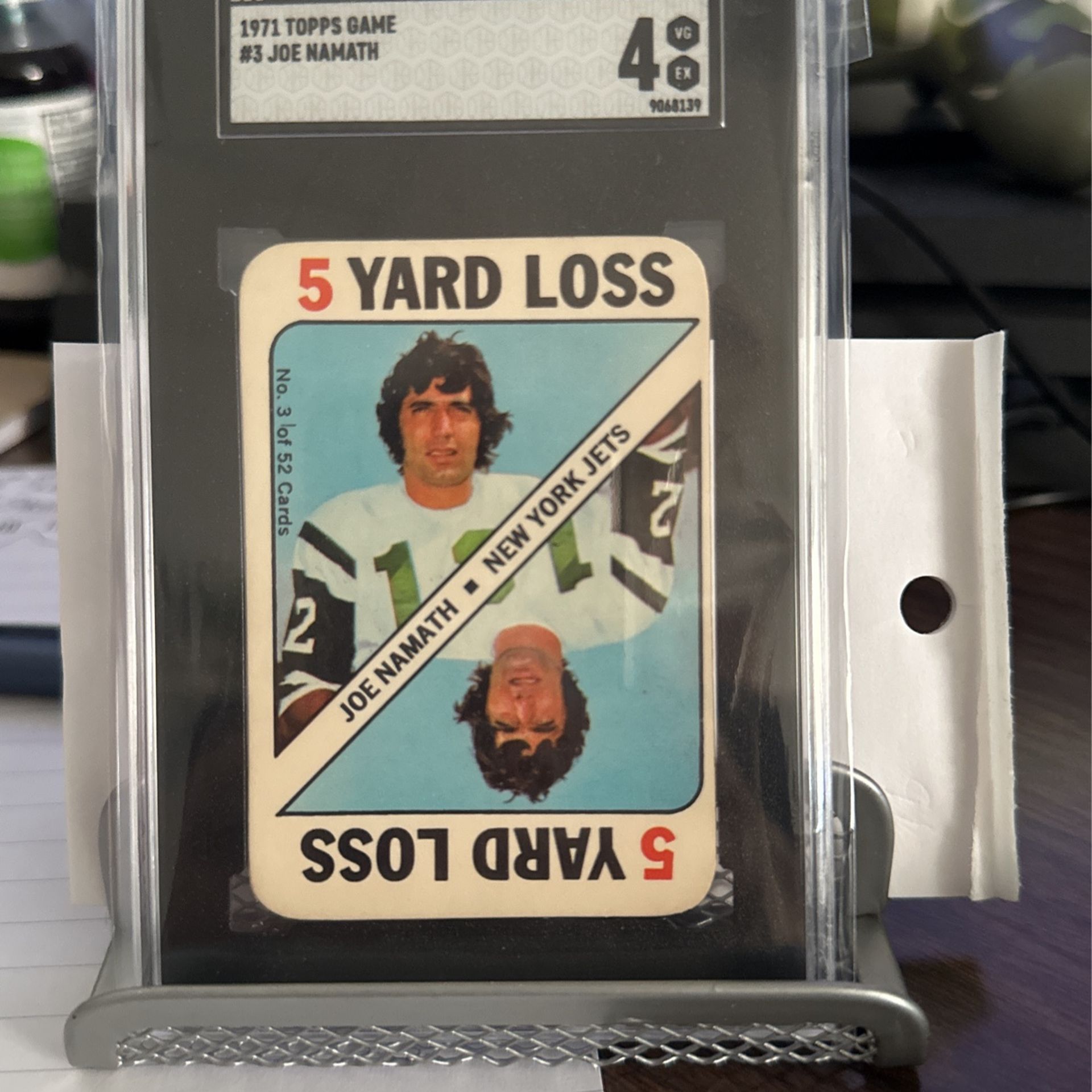 Graded 4. 1971 Tops Game Joe Namath.