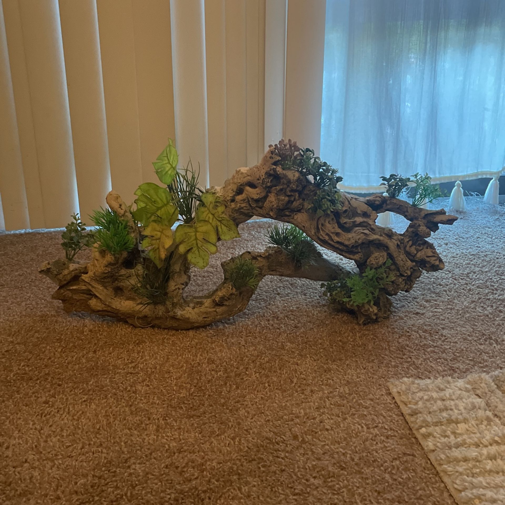 Fake Log With Plants