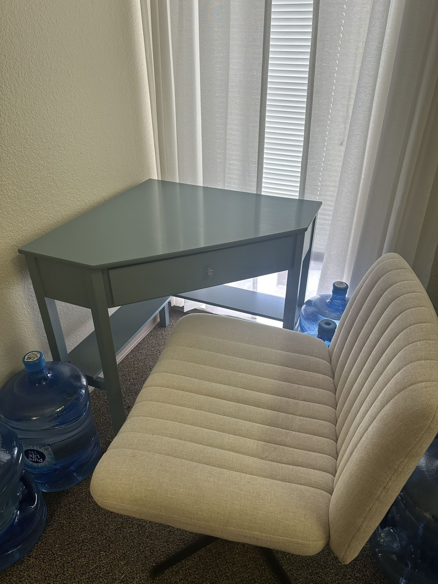 Teal Corner desk