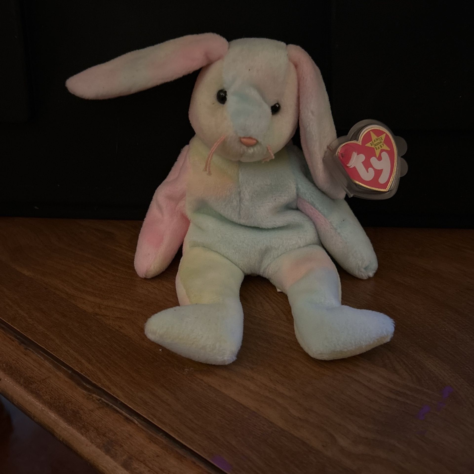 Colorful bunny, beanie baby