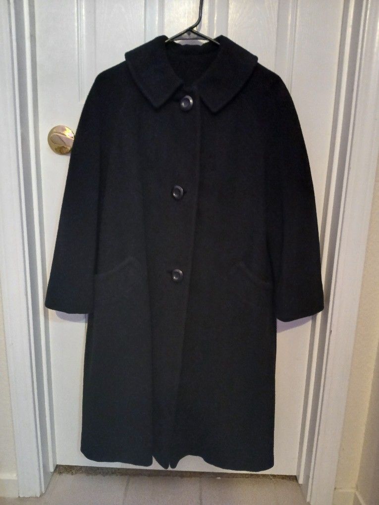 Vintage 1950s100% Cashmere Swing Coat Size M/L