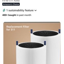 2 Pack 511 Replacement Filter Compatible with Blueair Blue Pure 511 Air Purifier